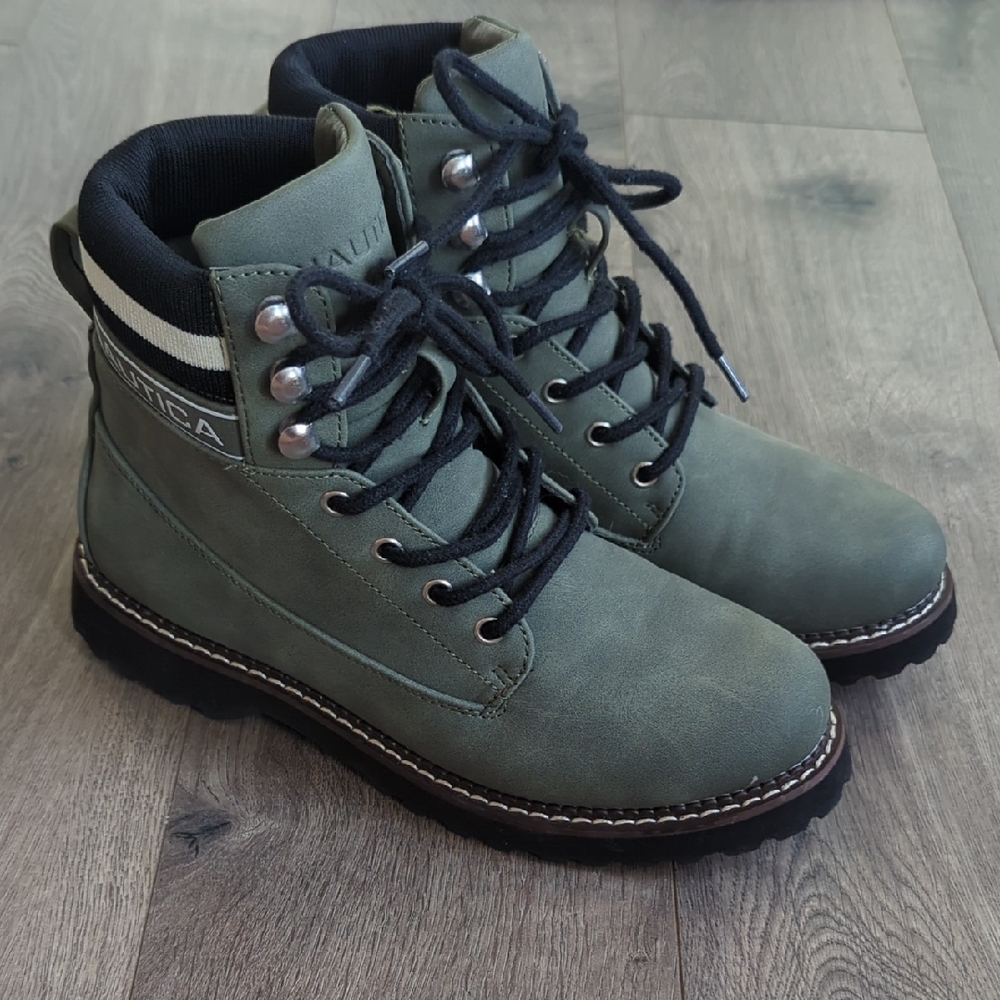 Nautica Olive Lace-Up Boots